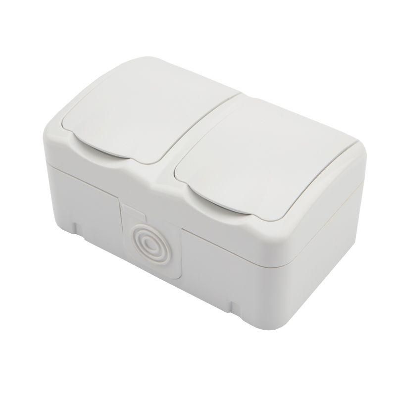блок оп 2 розетки горизонт. mini og с заземл. ip54 бел. kranz kr-78-0606 от BTSprom.by