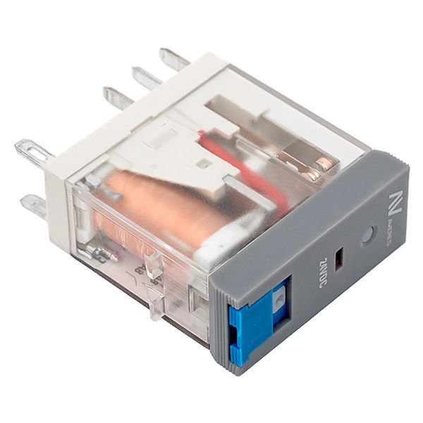  Реле промежуточное с кнопкой и мех. индикацией RPAt 22/2 8А 24В DC EKF rpat-22-2-24DC фото в каталоге от BTSprom.by