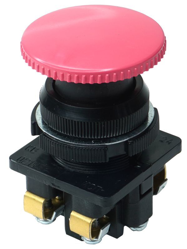 выключатель кнопочный ке-021 у3 исп.1 2но гриб без фиксации 10а ip40 660в красн. электротехник et512404 от BTSprom.by