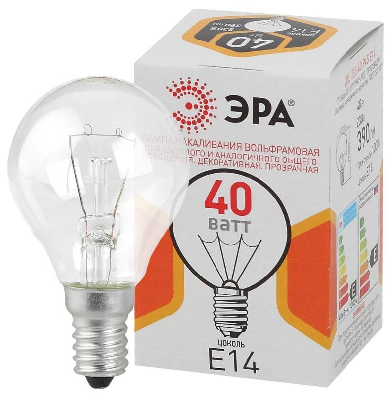 лампа накаливания дш 40-230-e14-cl 40вт шар (p45) 230в е14 эра б0039136 от BTSprom.by