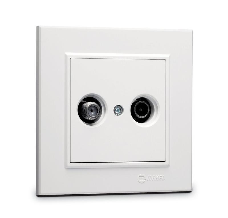 розетка телевизионная оконечная tv/sat karea 1дб makel 56001098 от BTSprom.by