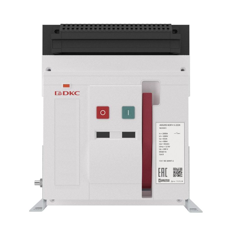 выключатель нагрузки 80ка yon ags20s-n3fh-0-222k типоразмер n фиксированный управление 220в ac горизонт. подкл. dkc от BTSprom.by