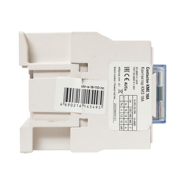  Контактор КМЭ 18А кат. 110В AC 1НЗ PROxima EKF ctr-s-18-110-nc фото в каталоге от BTSprom.by
