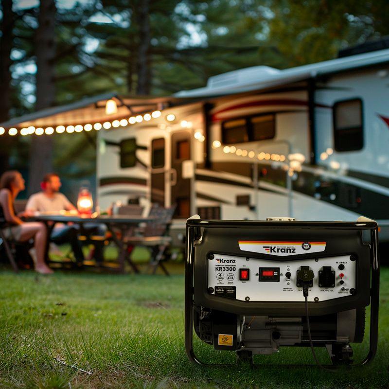  Генератор бензиновый KR3300 3.3кВт 230В 15л ручной стартер KRANZ KR-16-1133 фото в каталоге от BTSprom.by