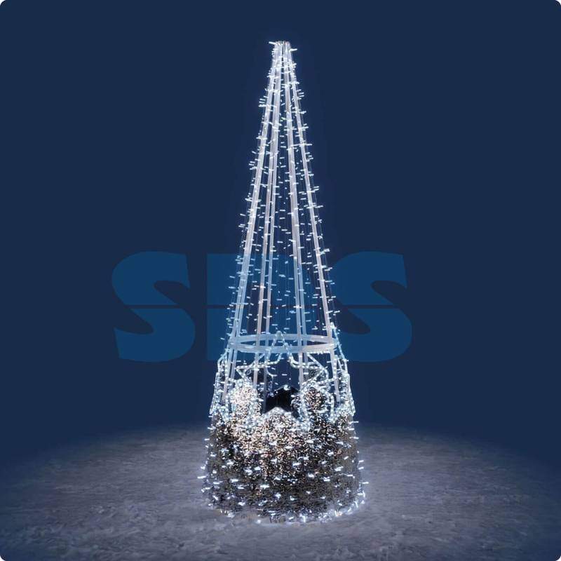 декоративная конус-елка со звездами 300 см белая от BTSprom.by
