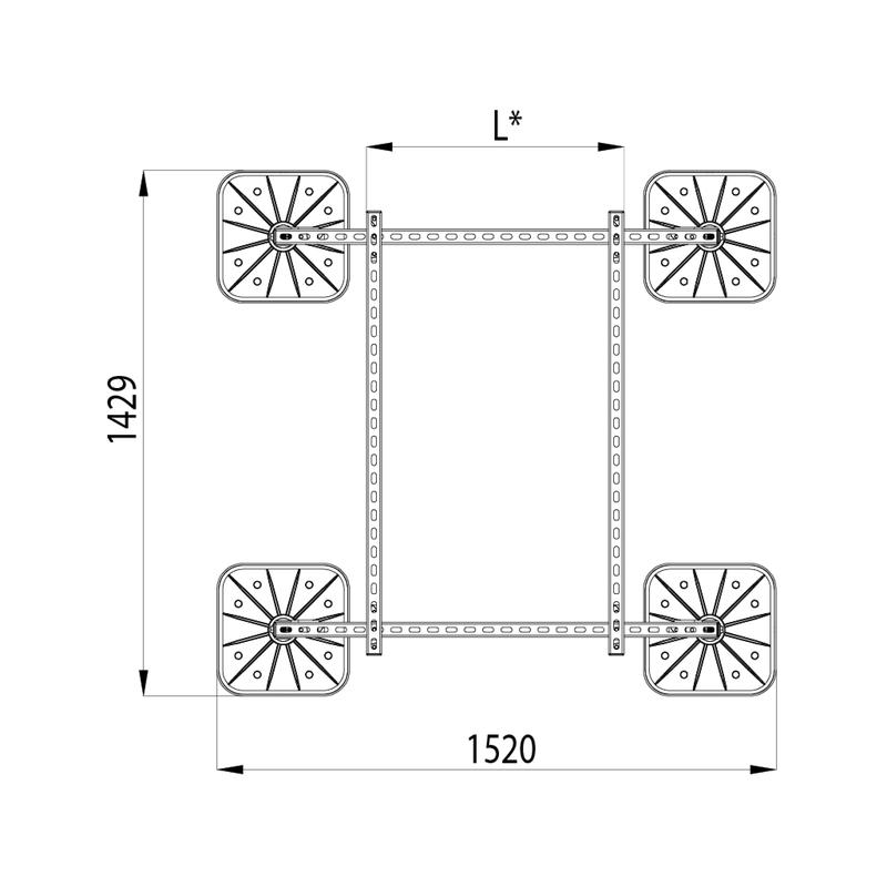  Конструкция опорная для установки оборудования TECHNORAPTOR FOOT 1200х1200 HD КМ TR0216 фото в каталоге от BTSprom.by