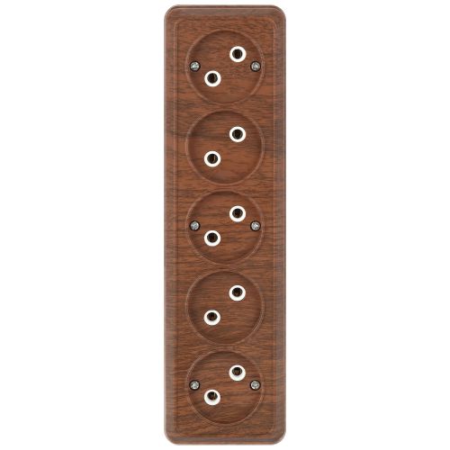 розетка 5-м оп quadro 2-209-10 16а ip20 5х2p 250в без заземл. венге intro б0053851 от BTSprom.by