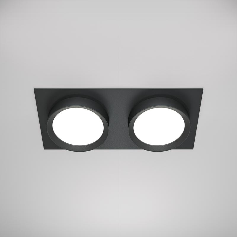  Светильник встраиваемый Hoop GX53 2х12Вт Maytoni DL086-02-GX53-SQ-B фото в каталоге от BTSprom.by