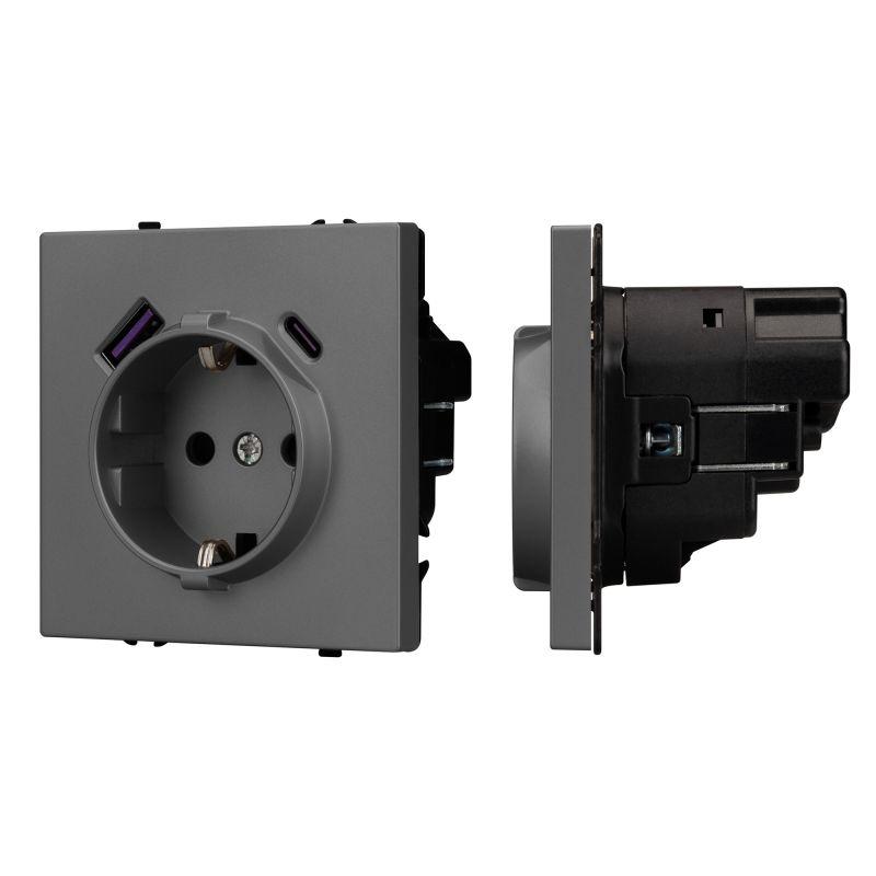 розетка sct-nobe-muac-sfpl-gr 16а 230в с usb зарядкой механизм arlight 054287 от BTSprom.by