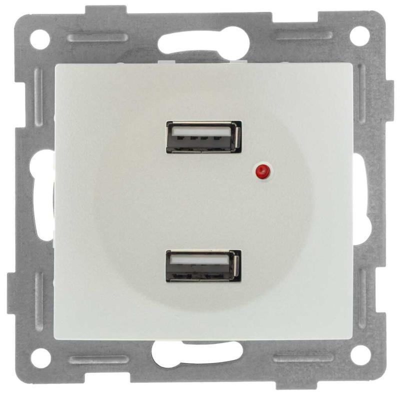 механизм розетки usb 2-местн. сп ugra жемчуж. gusi с11usb2-028 от BTSprom.by