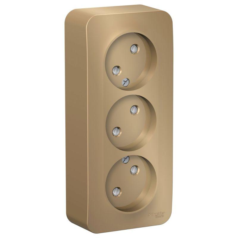 розетка 3-м оп blanca 16а ip20 250в без заземл. защ. шторки с изолир. пластиной титан se blnra001314 от BTSprom.by