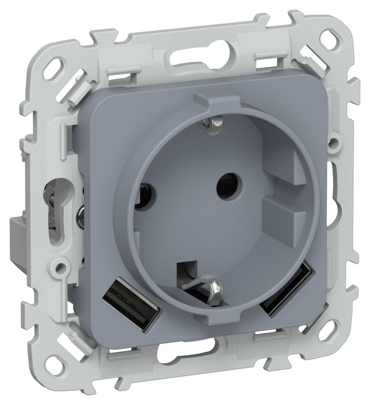 розетка 1-м сп flite рсюша11-0-флм 16а с usb a+a 3.1а с заземл. с защ. шторками механизм маренго iek fi-r14-16-u21-d31-k35 от BTSprom.by