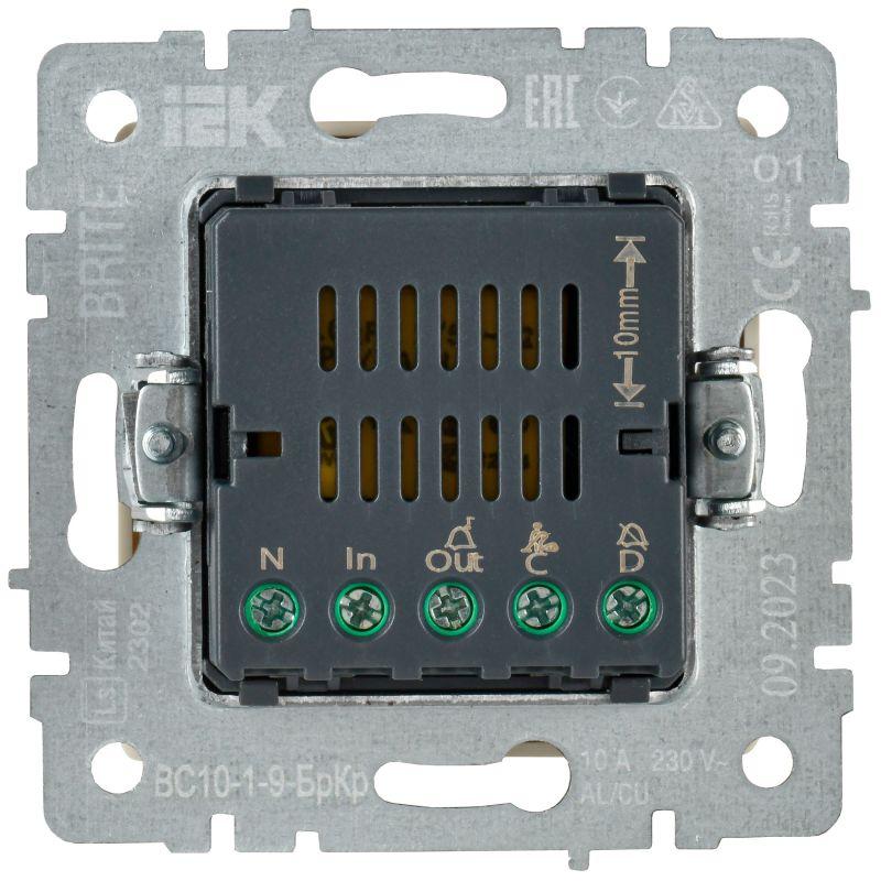  Кнопка звонка BRITE 10А ВС10-1-9-БрКр для отелей с индик. механизм беж. IEK BR-V14-2-10-K10 фото в каталоге от BTSprom.by