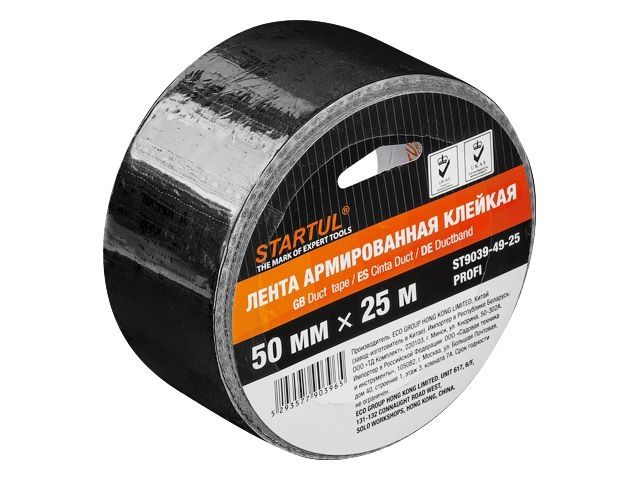 лента армированная клейкая 50ммх25м черная startul profi (st9039-49-25) (скотч армированный) st9039-49-25 от BTSprom.by