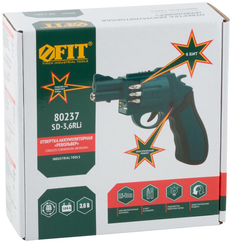  Отвертка аккумуляторная 3.6В 180об/мин 3Нм 1 (Li-Ion) 1.3Ач FIT 80237 фото в каталоге от BTSprom.by