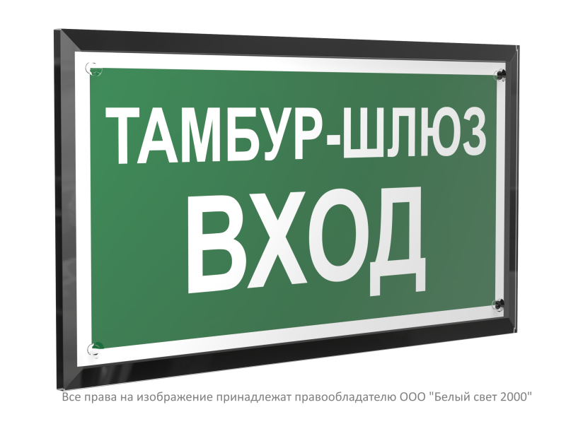 знак безопасности pt-32178-black.e41 "тамбур-шлюз вход " белый свет a32724 от BTSprom.by