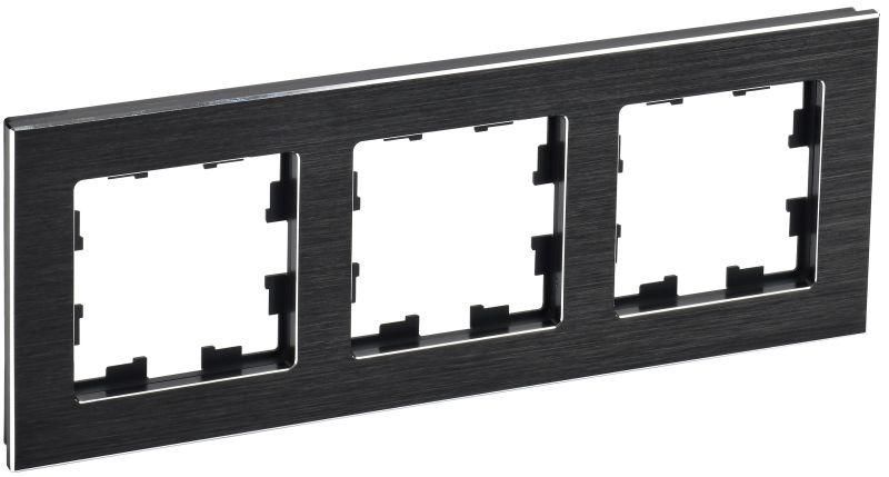 рамка 3-м brite ру-3-1-брч металл черн. iek br-m32-m-k02 от BTSprom.by