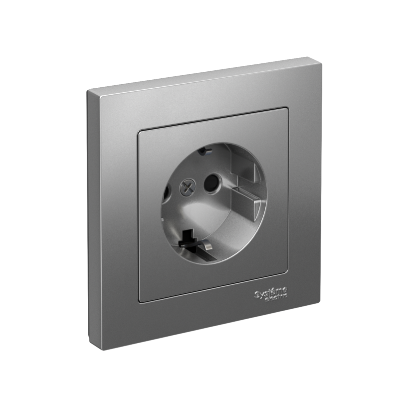 розетка atlasdesign 16а с заземл. защ. шторки быстрозажим. клем. в сборе сталь se atn000944s от BTSprom.by