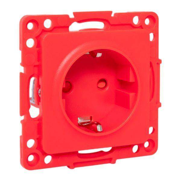 розетка 1-м сп стокгольм 16а с заземл. защ. шторки винтов. клеммы механизм красн. ekf eyr16-028-30 от BTSprom.by