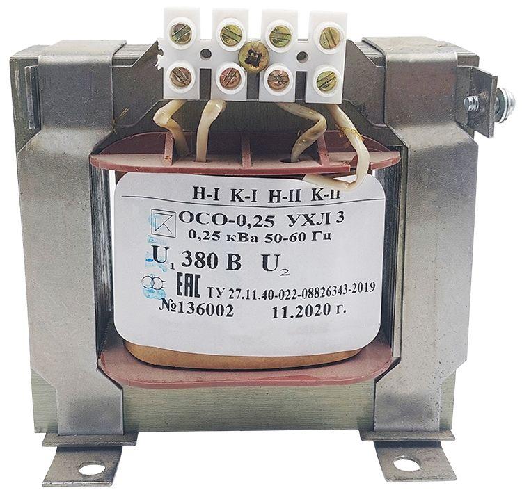 трансформатор осо-0.25 ухл3 380/12. ip00 электротехник et004342 от BTSprom.by