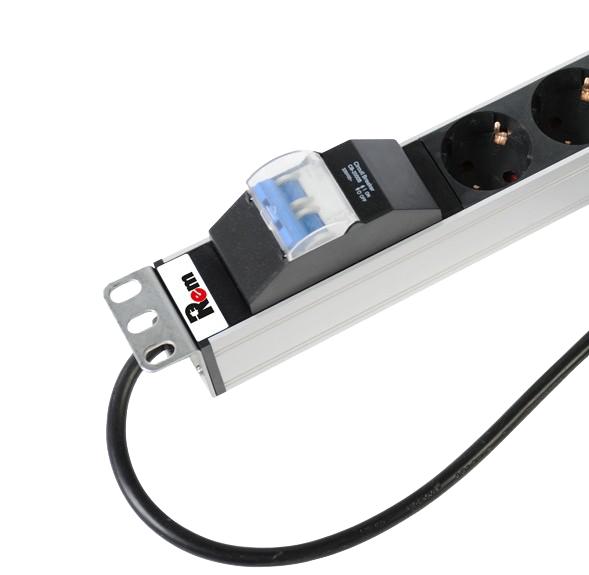 блок розеток вертикальный rem-16 с авт. 16а10 schuko 10 iec 60320 c19 16а алюм. 33-38u шнур 3м r-16-10s-10c19-a-1420-3 rem 1361996 от BTSprom.by