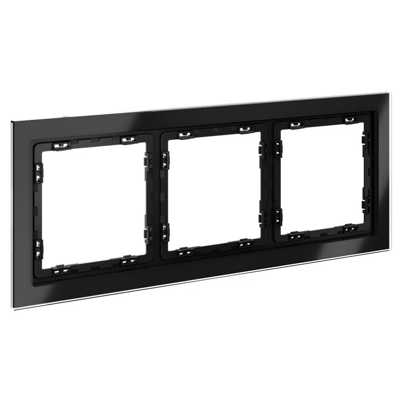  Рамка 3-м S70 стеклян. черн. Voltum VLS110308 фото в каталоге от BTSprom.by