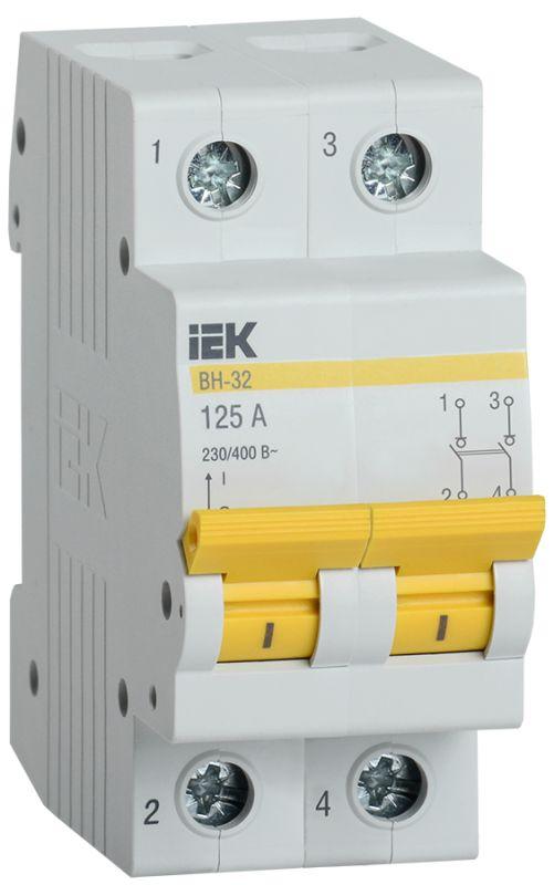 выключатель нагрузки (мини-рубильник) вн-32 2р 125а iek mnv10-2-125 от BTSprom.by