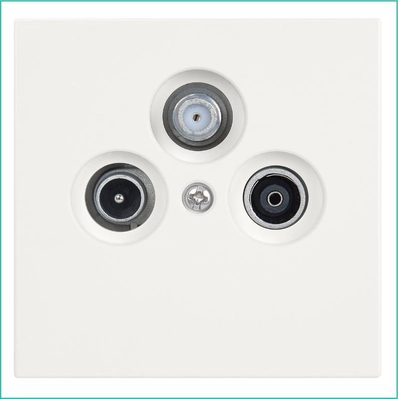 розетка телевизионная оконечная tv + fm + sat 3-м сп fd ф9.5мм с накладкой механизм сахара jasmart fd6206sh от BTSprom.by