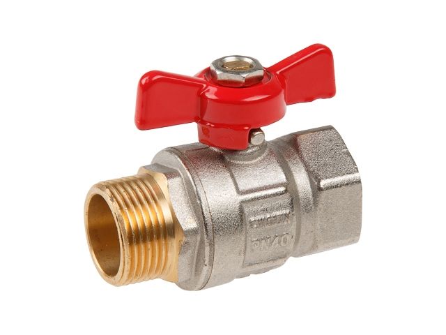 кран шаровый 3/4" нар.-вн. бабочка pn40, av engineering (латунь, макс.  40 бар, макс.  110 °с) ave093034 от BTSprom.by