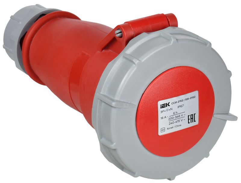 розетка переносная сси-2152 16а 5п 3p+pe+n 6ч 380в ip67 iek psr22-016-5-0-67 от BTSprom.by