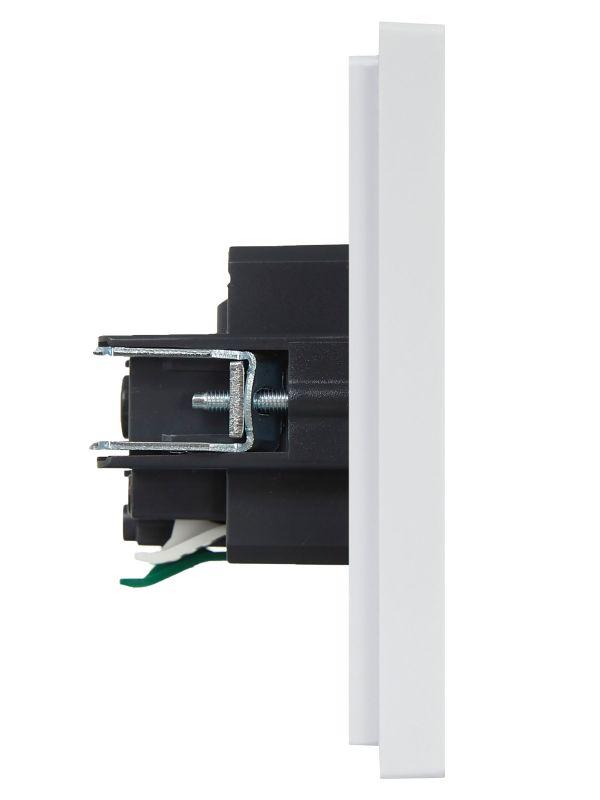  Розетка СП FORTE&PIANO FP213 16А с заземл. защ. шторки безвинт. крепл. бел. IEK FP-R14-16-1-K01 фото в каталоге от BTSprom.by