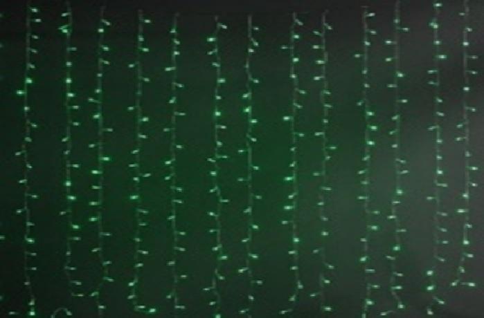 гирлянда "занавес" ldcl544-g-e 544 зел. светодиодов 1.5х2.2м 16 нитей соединяемый до 8шт для помещений shlights 4690601035578 от BTSprom.by