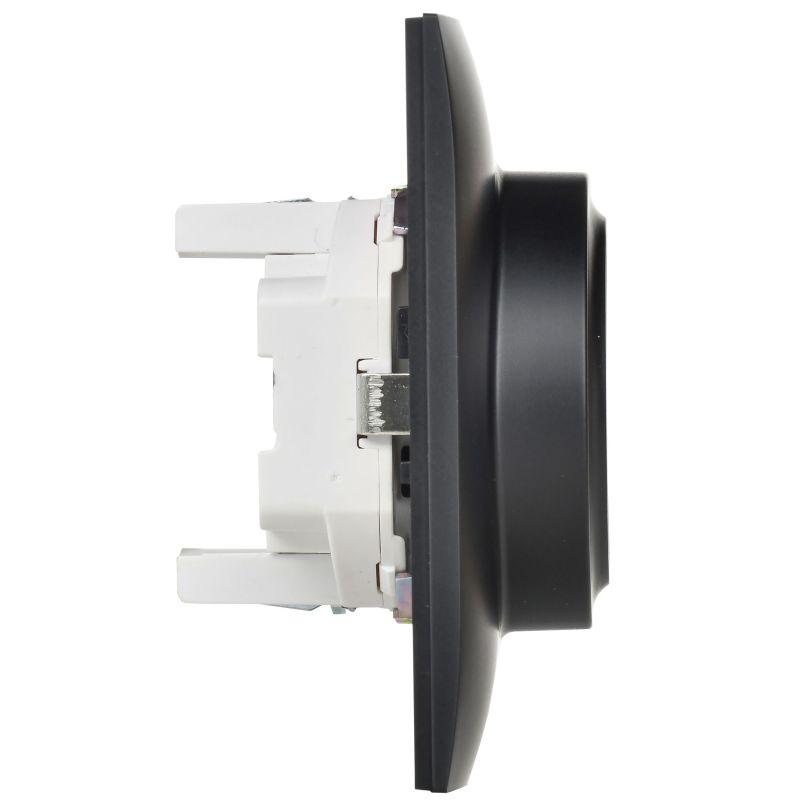  Розетка 2-м SKANDY 16А с заземл. защ. шторки в сборе SK-R07Bl черн. IEK SK-R24-16-K02-F фото в каталоге от BTSprom.by