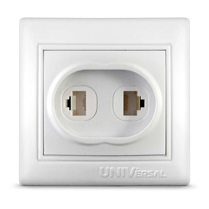 розетка компьютерная + телефонная 2-м сп севиль 3а ip30 бел. universal с0052 от BTSprom.by