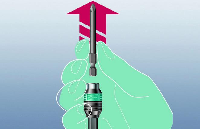  Битодержатель быстросъемный 887/4 RR Rapidaptor 1/4дюйм E6.3 с магнитным кольцом 57мм Wera WE-052490 фото в каталоге от BTSprom.by