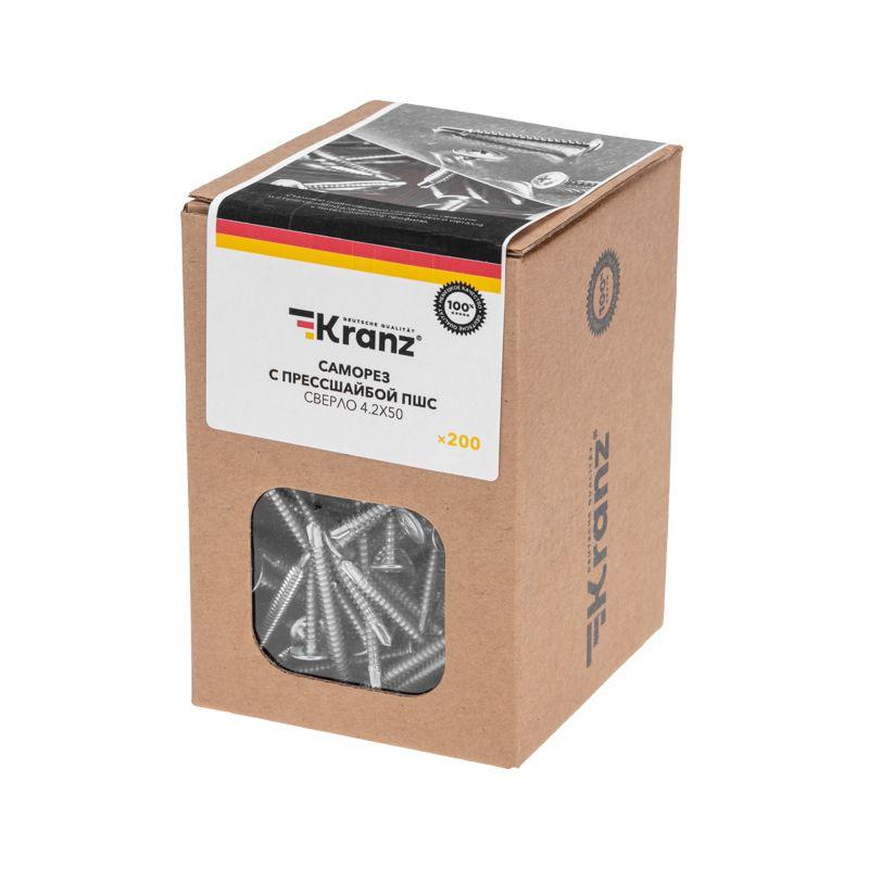  Саморез с прессшайбой ПШС сверло 4.2х50 (уп.200шт) Kranz KR-01-3362-009 фото в каталоге от BTSprom.by