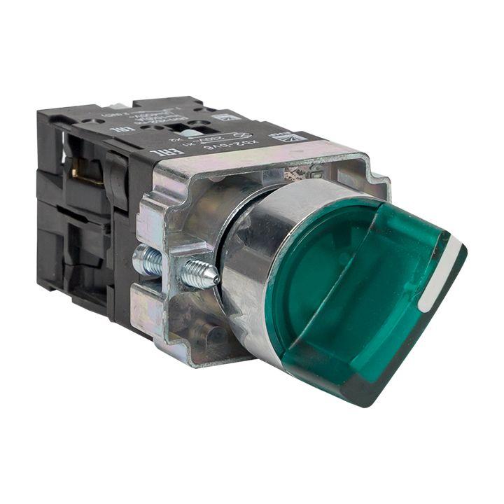 переключатель bd21 2p с зел. подсветкой 230в no proxima ekf xb2-bk21-g-230 от BTSprom.by