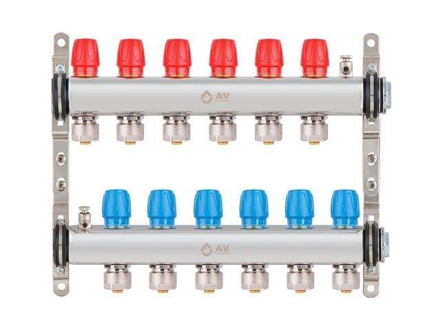 коллекторная группа ave135, 6 вых. av engineering (для водоснабжения и отопления (радиаторы). не для теплого пола) от BTSprom.by