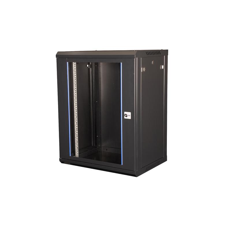 шкаф телекоммуникационный настен. 19дюйм 15u 769х600х450мм дверь стекло черн. datarex dr-634001 от BTSprom.by