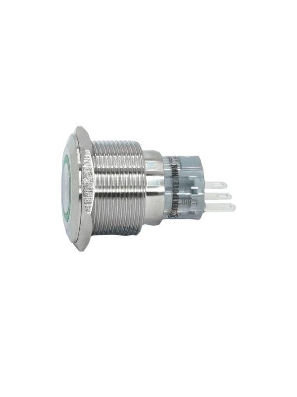  Выключатель кнопочный GQ22-L-11E/G/S 1НО+1НЗ цилиндр d22мм IP65 метал. зел. Электротехник ET020090 фото в каталоге от BTSprom.by