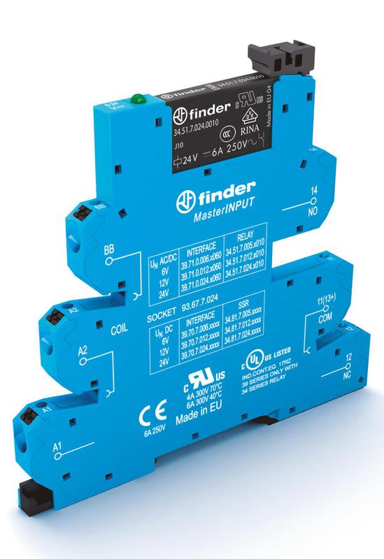модуль интерфейсный (сборка 34.51.7.060.5010 + 93.67.8.230) электромеханические реле masterinput 1co 6а agni+au 230-240в ac ip20 безвинт. клеммы push-in finder 397182305060 от BTSprom.by