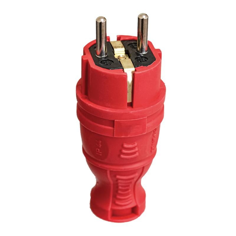 вилка прямая с заземл. ip44 каучук красн. tokov tke-c13-kv-z от BTSprom.by