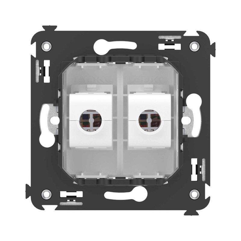  Розетка компьютерная 2-м СП Avanti "Белое облако" RJ45 кат.6A без шторок механизм DKC 4400674 фото в каталоге от BTSprom.by