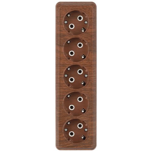 розетка 5-м оп quadro 2-210-10 16а ip20 5х2p+e 250в с заземл. венге intro б0053860 от BTSprom.by