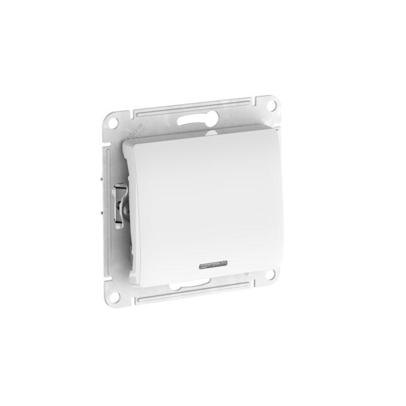  Выключатель 1-кл. Glossa (сх. 1а) 10AX с подсветкой быстрозажим. клем. механизм бел. SE GSL000113S фото в каталоге от BTSprom.by