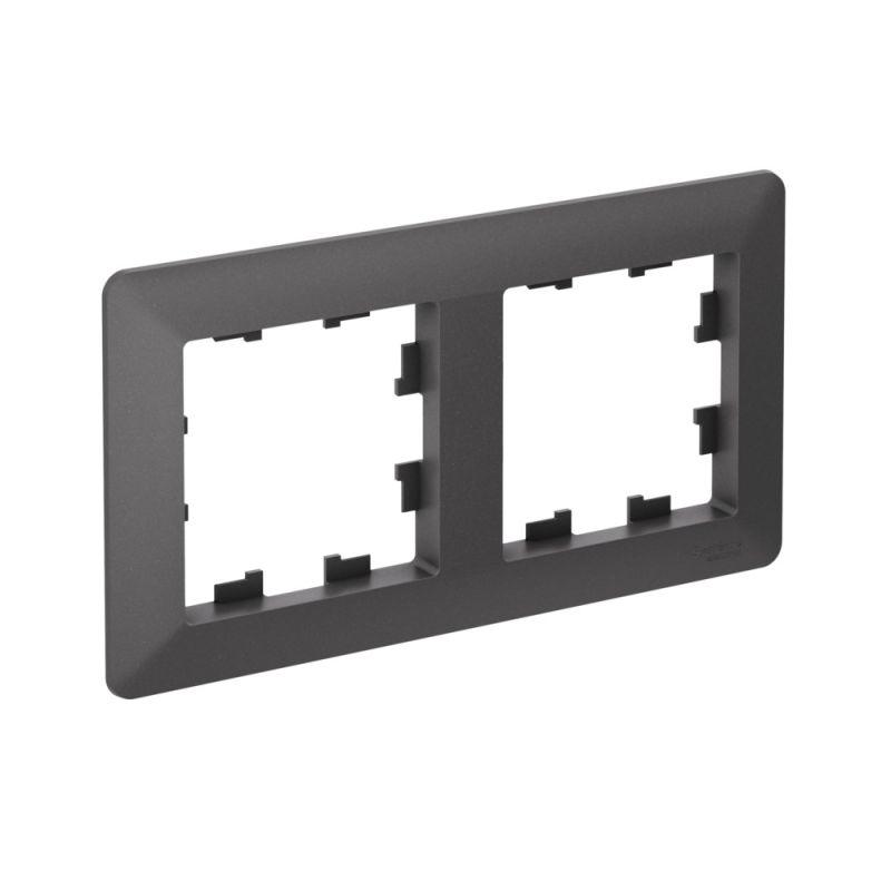 рамка 2-м atlasdesign air базальт/дым. черн. se atn221402 от BTSprom.by