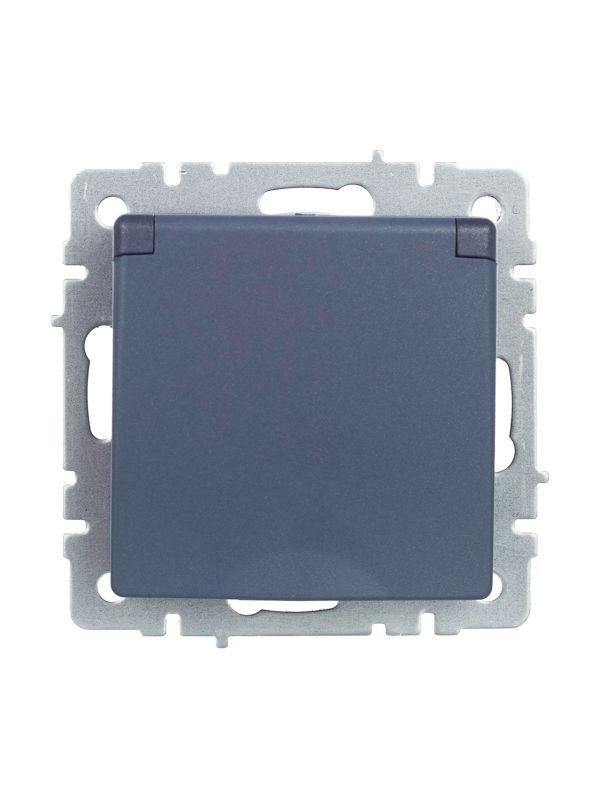 Розетка BRITE РСбш10-3-БрМ 16А IP20 с заземл. защ. шторки с крышкой механизм маренго IEK BR-R16-16-K35 фото в каталоге от BTSprom.by