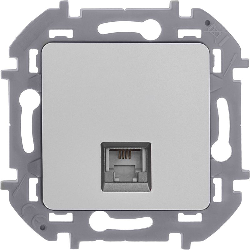  Розетка телефонная Inspiria RJ11 механизм алюм. IEK 673822 фото в каталоге от BTSprom.by