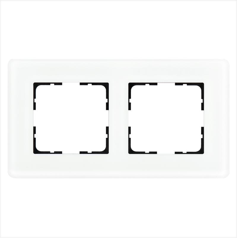 рамка 2-м g-glass закругленная стекло матов. бел. jasmart g1002gw-rm от BTSprom.by