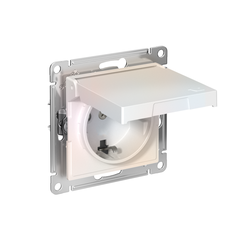 розетка atlasdesign 16а ip20 с заземл. защ. шторки с крышкой быстрозажим. клем. механизм жемчуж. se atn000446s от BTSprom.by